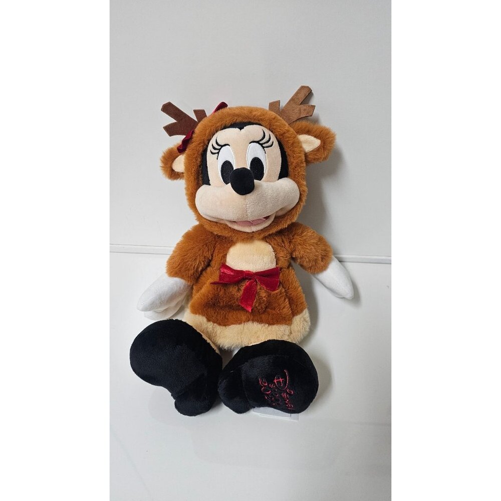 Disney Store Minnie Mouse Reindeer Holiday Plush from 2025.